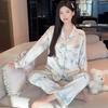 Fengbing Silk Women'S Pajamas Long Sleeve Spring And Autumn Bow Homewear Set