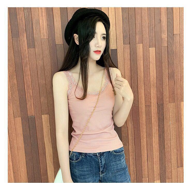 Women's Slim-Fit Lace Splicing Backless V-Neck Camisole