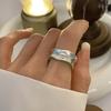 Chic Copper Geometric Design Pearl Silver Ring For Women Perfect For Ins Fashion 2022