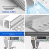 Single-Sided Upward-Emitting Recessed Linear Light - Double Eyelid Aluminum Channel