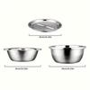 3-Piece Stainless Steel Multifunctional Strainer, and Mixing Bowl for Washing and Slicing Fruits, Vegetables