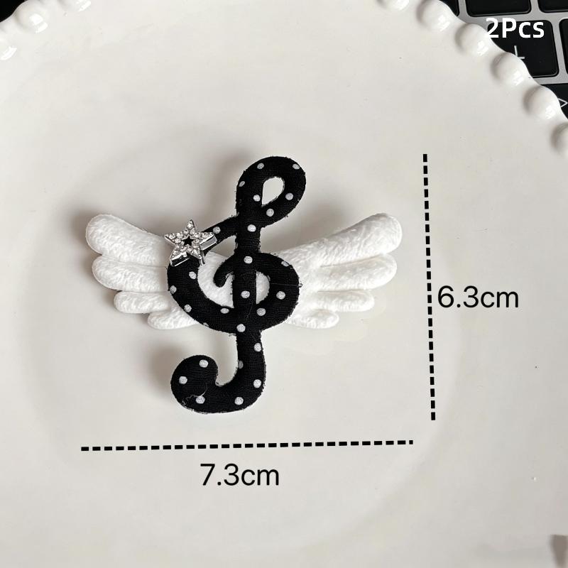 2Pcs Y2K Music Note Wing Hair Clips Cute Retro Side Barrettes Girls Accessories for Birthday Gift