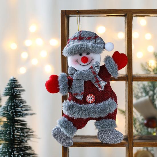 Christmas Plush Ornaments Cute Snowman Santa Elk Bear Doll Hanging Pendant Christmas Tree Decoration for Walls Windows Doors Home Decor