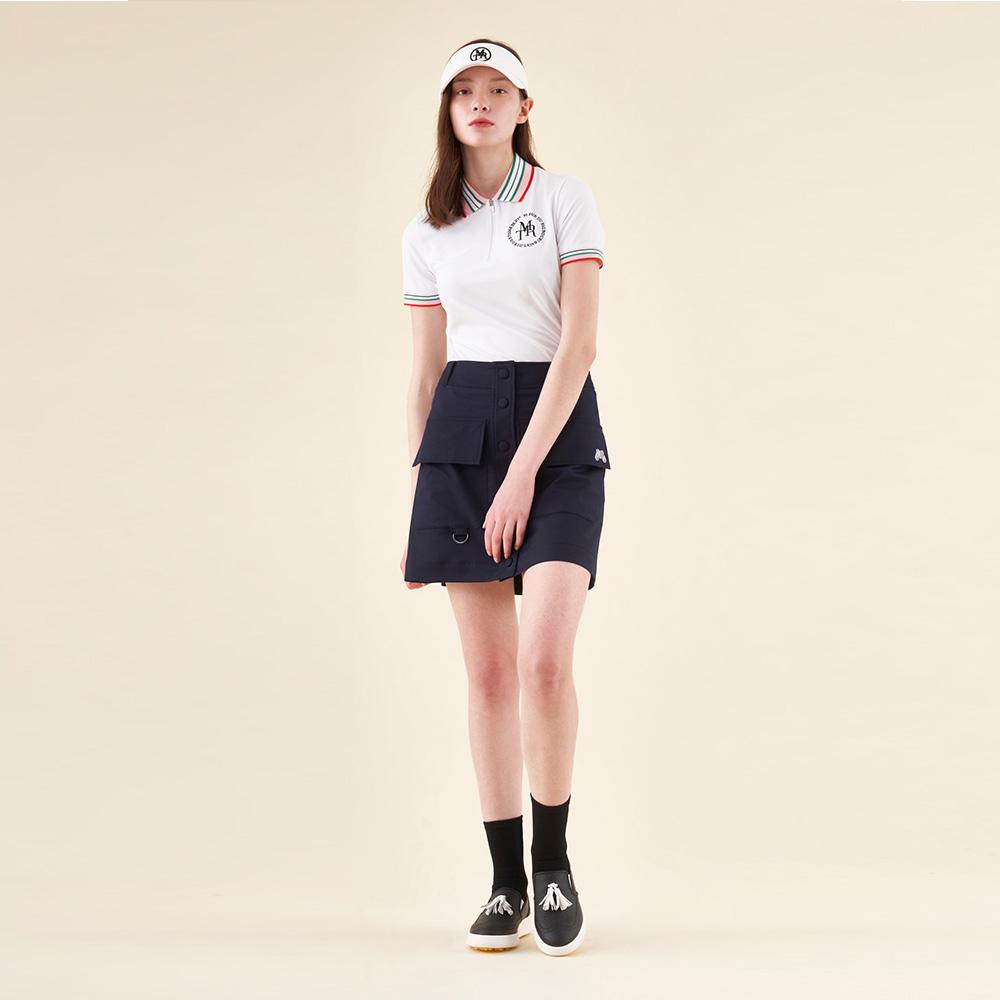 MARTINE GOLF Big Pocket A-Line Skirt_Navy