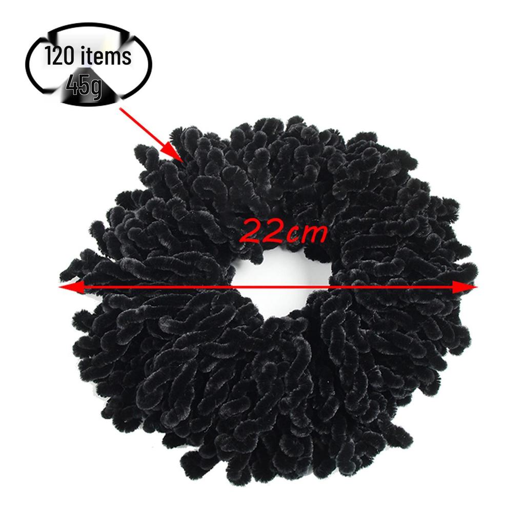 Handmade Wool Hair Tie - Ethnic Style Golden Velvet Flower Headwear, Multi-color Options