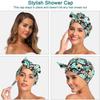 Shower Caps Stylish Ladies Home Reusable Hair Wrap Exquisite Pattern Elastic Waterproof Bath Hat Bathing Headwear