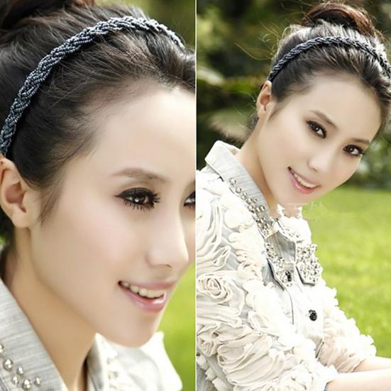 Women Fashion Beads Rhinestone Head Chain Headband Head Piece Hair Band
