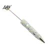 Shiny Rhinestone Pens Glitter Beadable Ballpoint Pen, Sparkly Star Moon Beaded Plastic Customizable DIY Handmade Gel Ink Pen for School Projects,