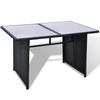 10 piece Garden Lounge Set with Cushions Poly Rattan Black