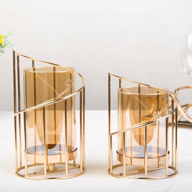 Storage Bottle Electroplated Gold Flower Accessories For Wedding Birthday Dinner Decoration Flower Pot Candlestick Steel/glass
