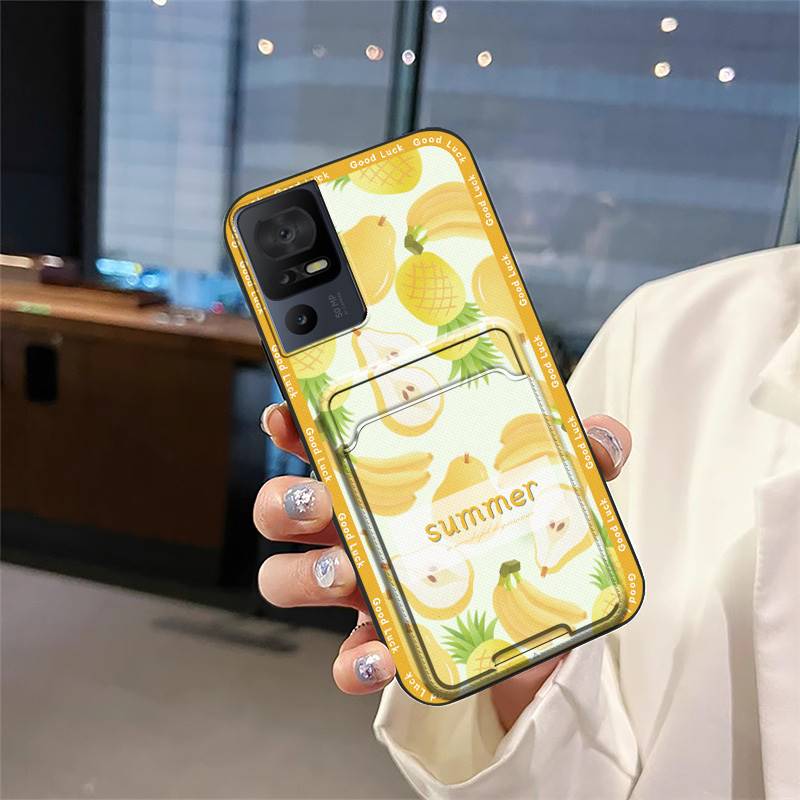 Card Slot Fashion Design Phone Case For TCL 40SE/T610K Full Wrap Back Cover Cartoon TPU Waterproof Soft Case Cover Cute