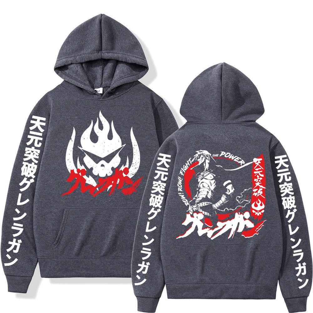 Felpa Tengen Toppa Gurren Lagann Uomo Donna Moda Gotica Felpe con Cappuccio Oversize Felpe con Cappuccio Streetwear