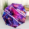 KPop Demon Hunters Print Automatic Open Close Umbrella, Portable Foldable Umbrella, for Outdoor Commute Camping Trip, Ideal Birthday Gift