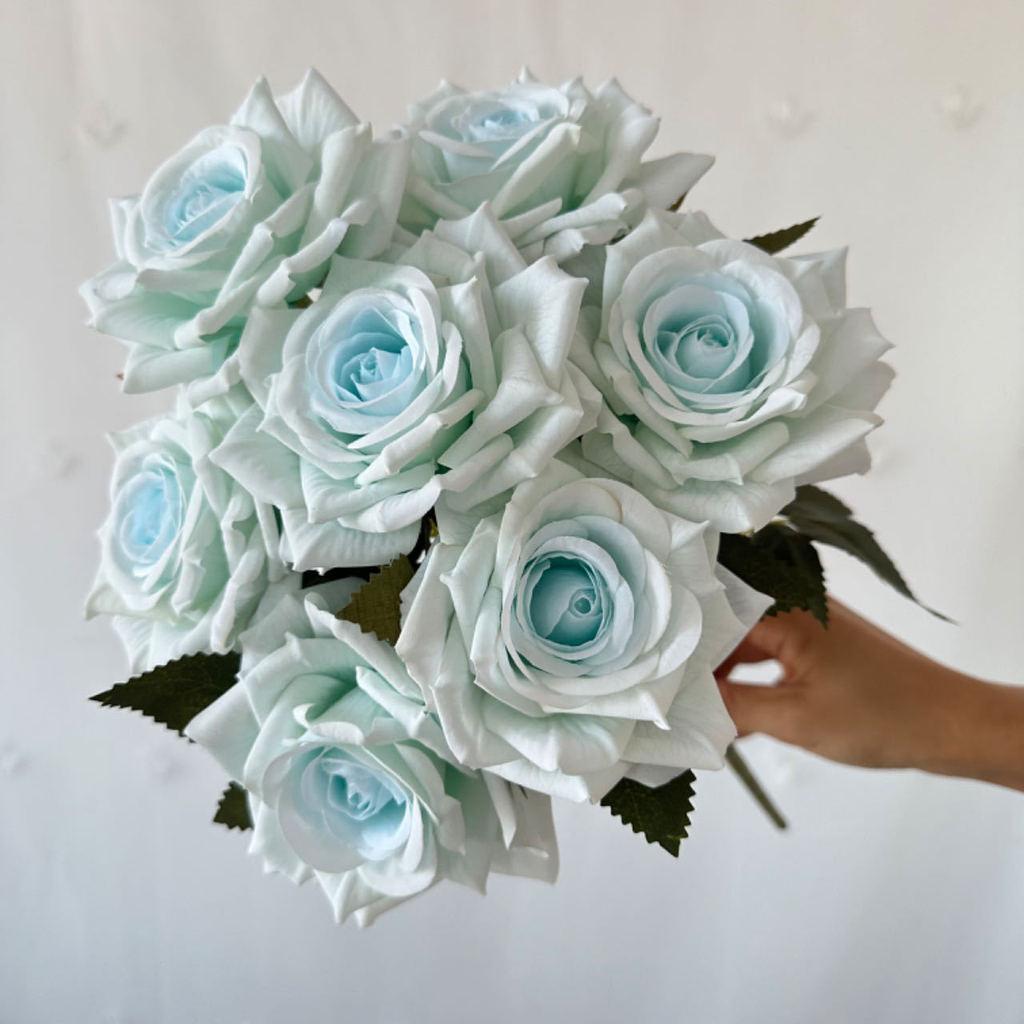 Rose Wedding Decor Artificial Silk Flowers With 7head Design For Bridal Ceremony And Photography