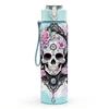 1PC Rose Sugar Skull Dark Floral Art 750ml Color Plastic Sports Water Bottle Leakproof Flip Straw Lid Suitable for Sports Office Home Use