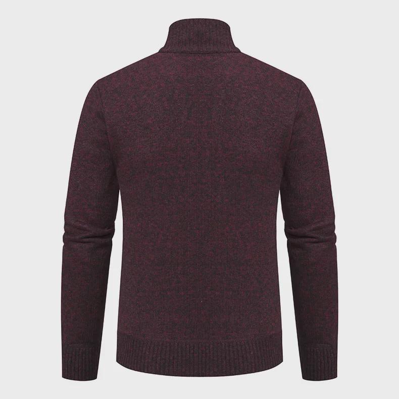 Men's Trendy Knitted Stand-Up Collar Sweater Cardigan - Autumn/Winter Warmth
