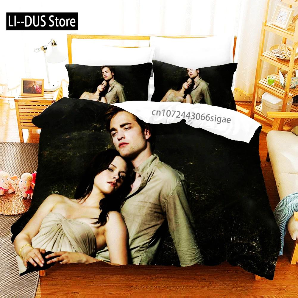 Twilight Series Duvet Cover Set And Pillowcases Vampire Hot Movies Single King Full Fashion 3D Bedding Set For Adults Bed Linen