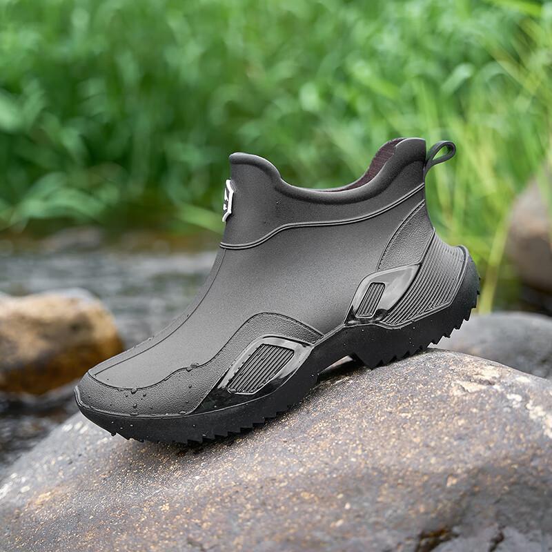 Summer New Rain Boots Rain Shoes Men's Short Tube Waterproof and Non-slip PVC Water Shoe Cover Outdoor Wear-resistant Work Shoes