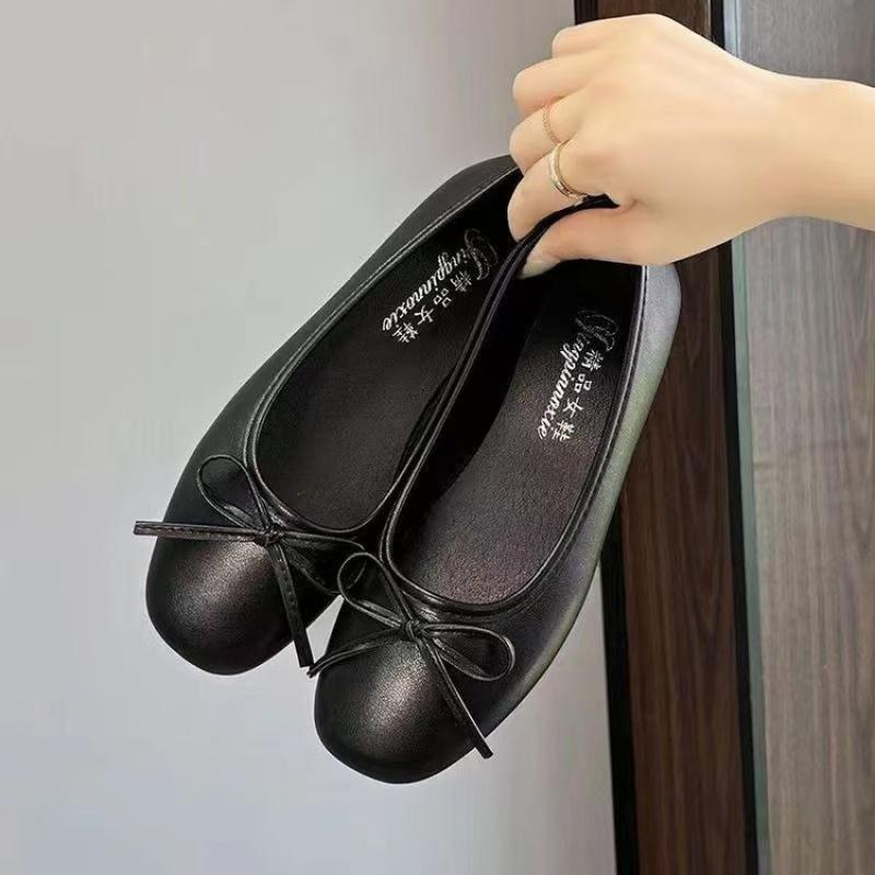 2025 Spring Summer New Arrival Evening Breeze Flats Gentle Bow-Knot Design Commuter Versatile Single Shoes