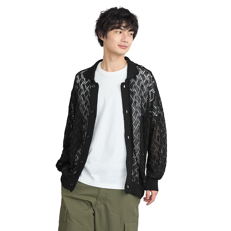 

[Cohen] linen touch mesh cardigan 75376420037 0950 BLACK(09) M