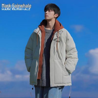 Mark Fairwhale Men's Faux Two-Piece Hooded Padded Jacket