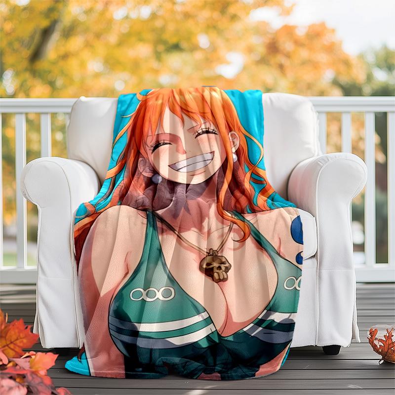 1pc N-Nami Theme Blanket - Digital Print, Polyester, Cozy for All Seasons, Perfect for Outdoor, and Travel
