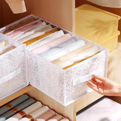 Closet Sweater Organizer Drawer Divider Organizer for Jeans Underwear Socks Storage Box Pants Storage Organizer for Clothes