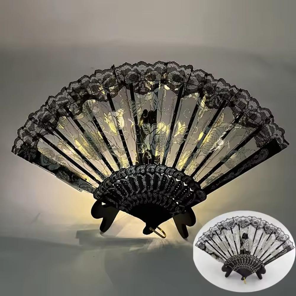 Portable Glow Folding LED Fan Colorful LED Luminous Fan Dancing Light Fan  Party Performance