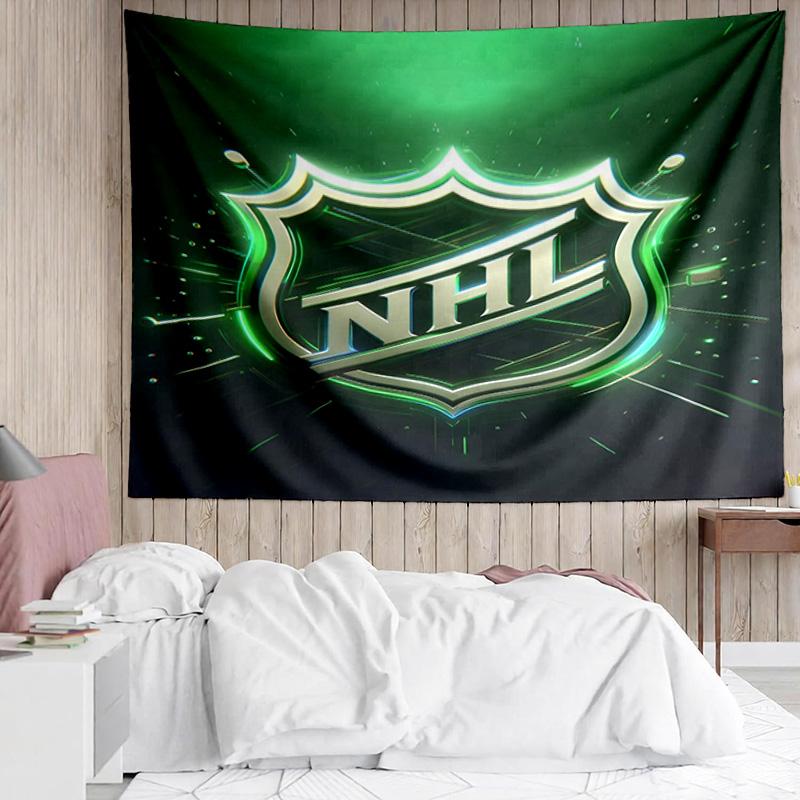 1PC Nhl Hockey League Emblem Tapestry Accessories Playroom Tapestry, for Bedroom,Livingroom, dormitory Room Wall Decor Fan Birthday Gifts