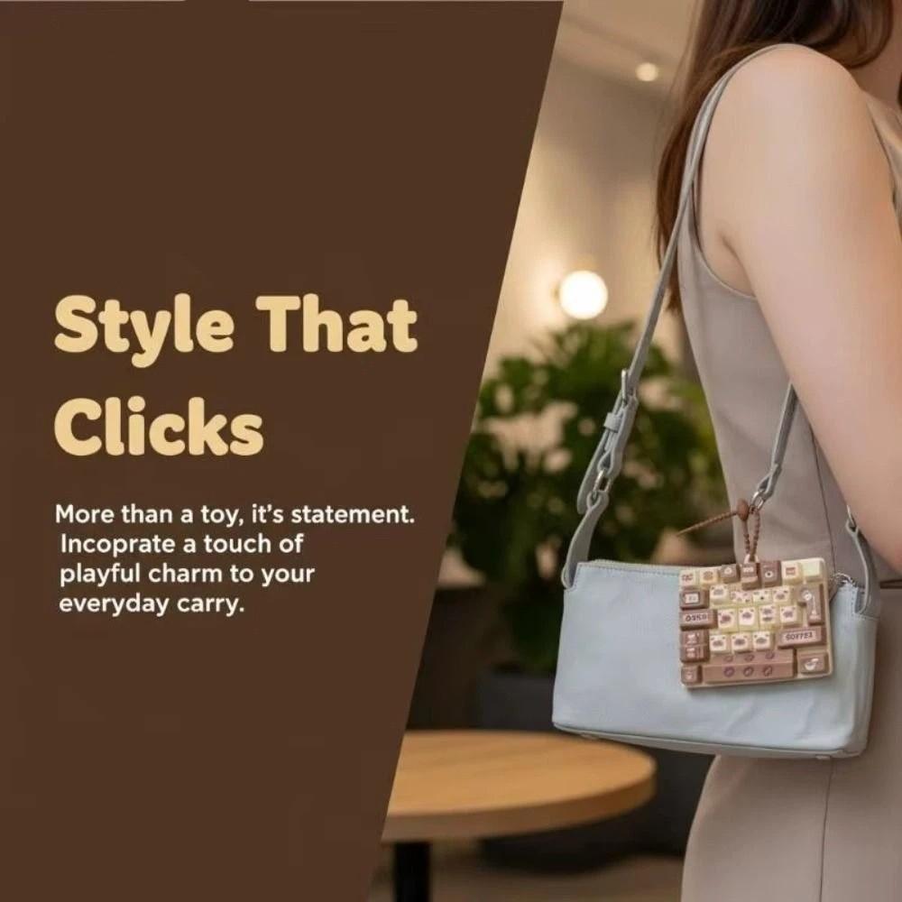 Transparent Dual-Tone Mini Keyboard Pendant 26-Key Keyboard Keychain Children's Bag