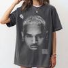 הפנים של כריס בראון 'Breezy' חולצה, מרצ'נדייז RnB, ביגוד מועדון מעריצים של כריס בראון, חולצת טי סיבוב ההופעות 'Breezy'