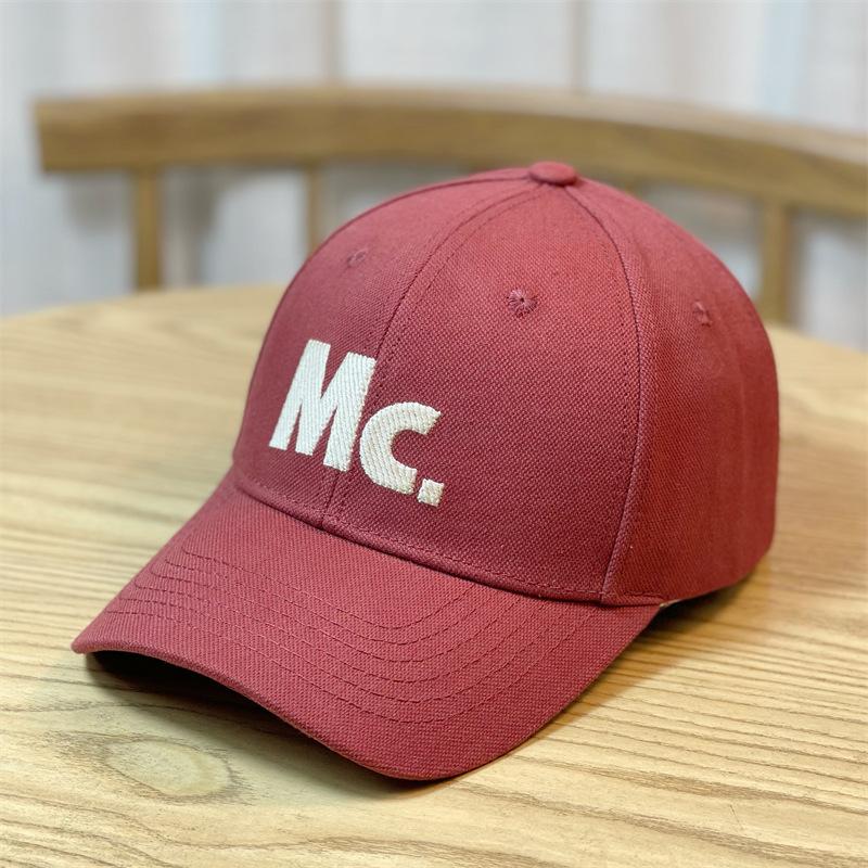 

Korean-style embroidered letter hard-brim baseball cap, unisex, trendy and versatile, makes the face look smaller, sun-shading duckbill cap, trendy Adult54-60Adjustable вино красного