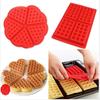 Molde de waffle de silicone de qualidade alimentar, faça você mesmo, molde de bolo antiaderente, conjunto de moldes para cozimento de cozinha, utensílios para fazer waffles