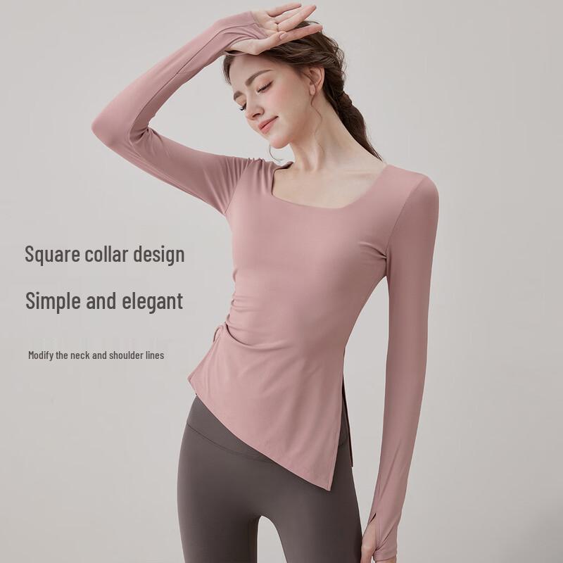 Youyou Women's Pleated Slim Fit Yoga Pilates Top