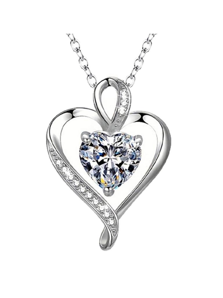 520 Valentine Gift For Women Zircon Heart Pendant Clavicle Chain Exquisite Love Necklace Jewelry