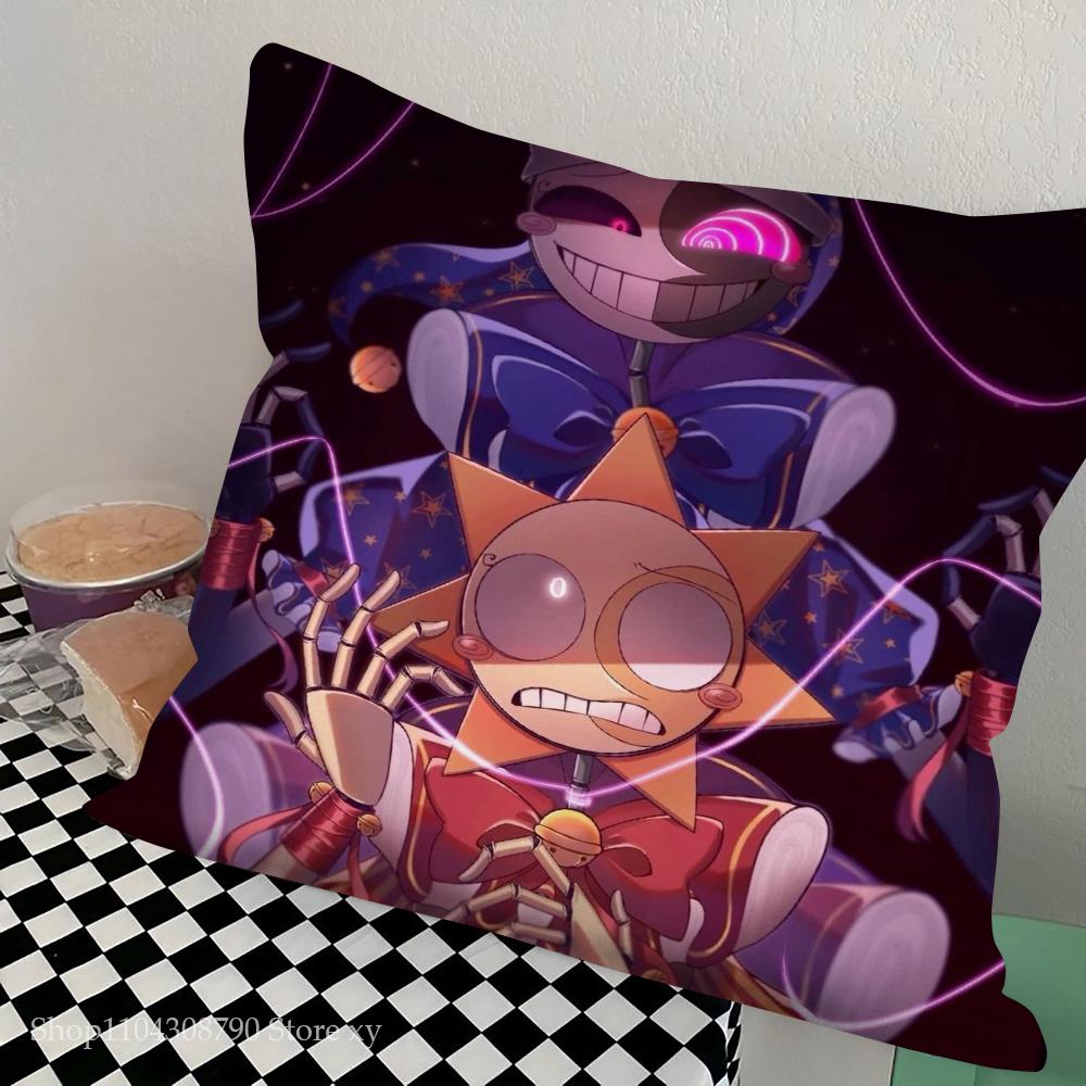 Sundrop And Moondrop Fnaf Pillow Case Square Pillow Bedroom Sofa Leisure Comfort Cushion Car Living Room Home Decoration
