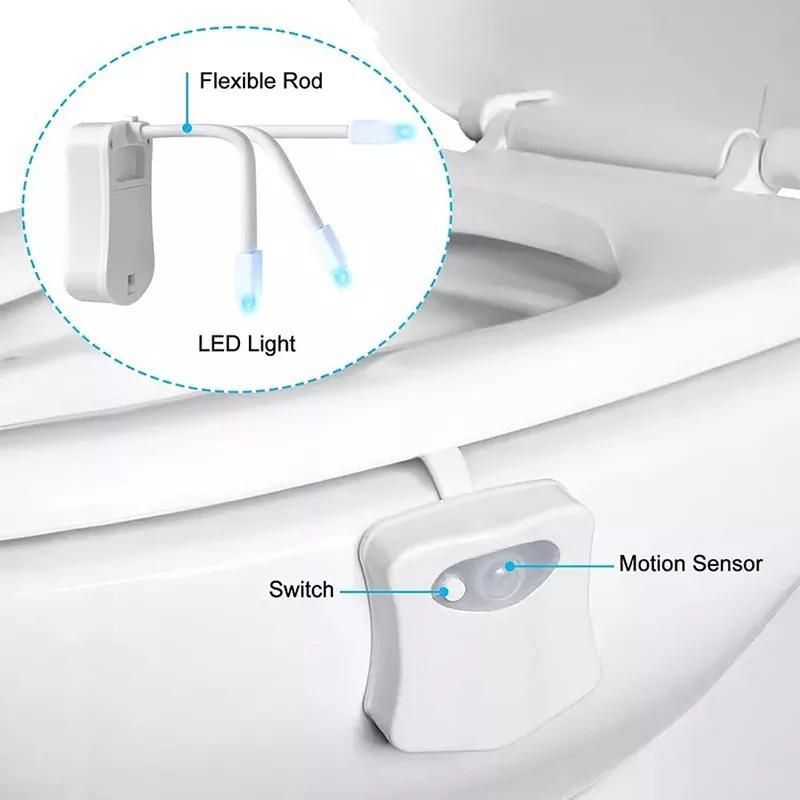 16 Colors Motion Sensing Automatic Toilet Night Light Toilet Bowl Seat Night Light Battery-Operated