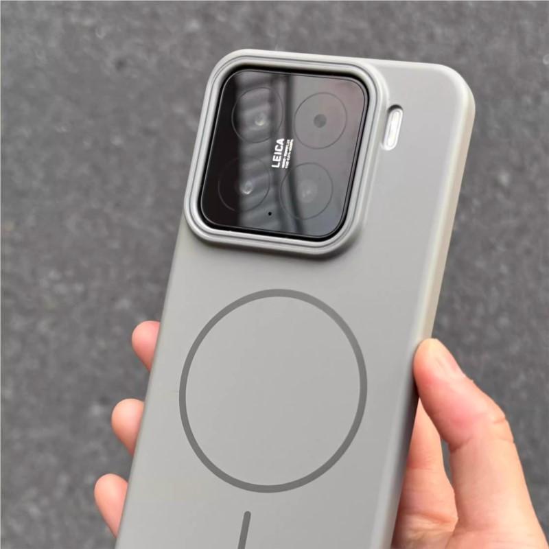 Роскошный магнитный жесткий чехол для Xiaomi Mi 14 14T 15 Ultra Redmi Note R 14 Pro Poco F5 F6 F7 Для Magsafe Беспроводная зарядка Чехол For Xiaomi 15 темно-серого