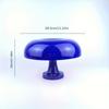 Blue Mushroom Table Lamp, Dimmable 3 Mode ,Plug-in, Retro 1970s Mid Century Lamp with Soft Glow, Durable Plastic Base, Metallic Finish for Bedroom