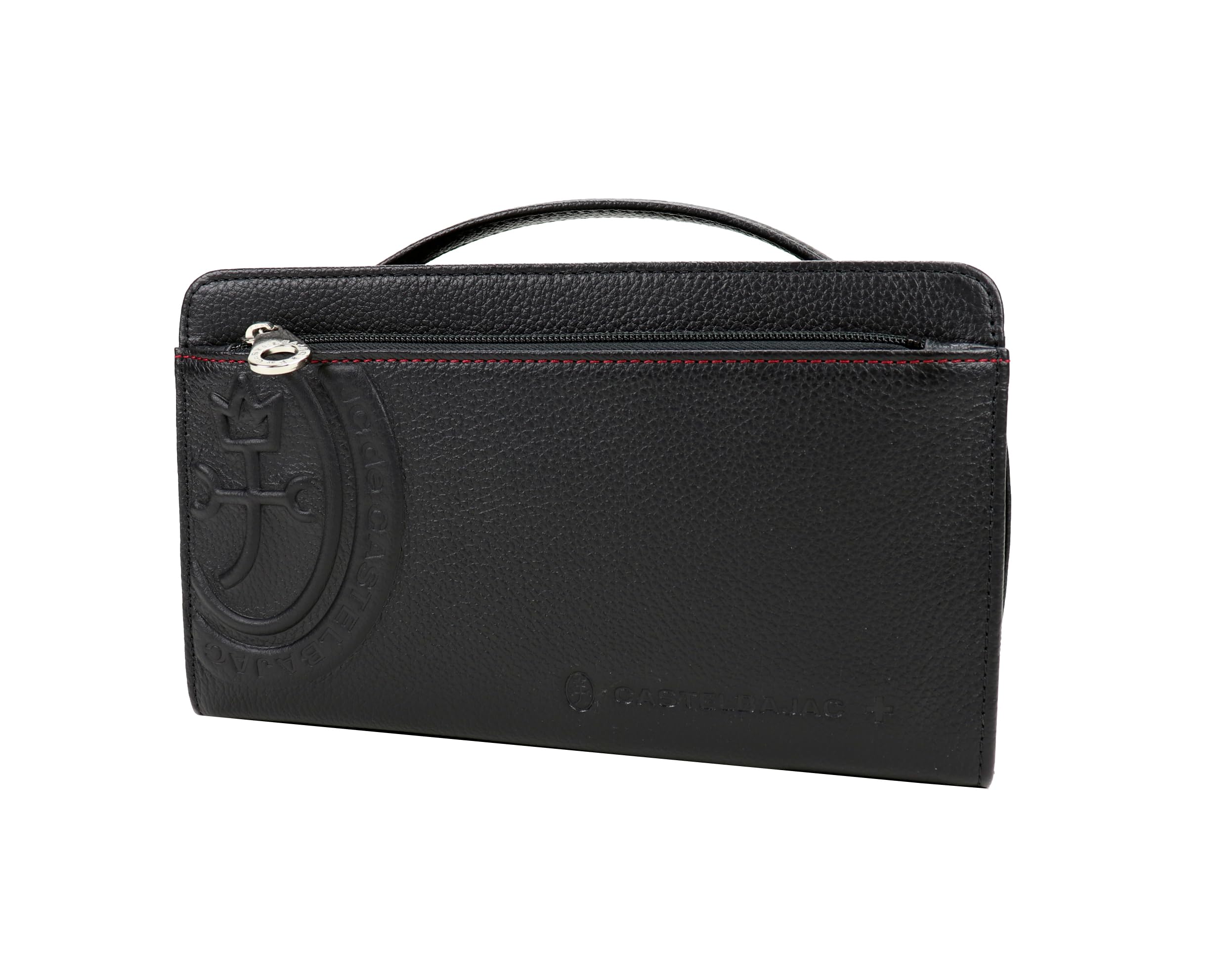 

Castelbajac March Bag, Double-Size, Cowhide Leather, for Weddings, Funerals, and Other Occasions (Black)