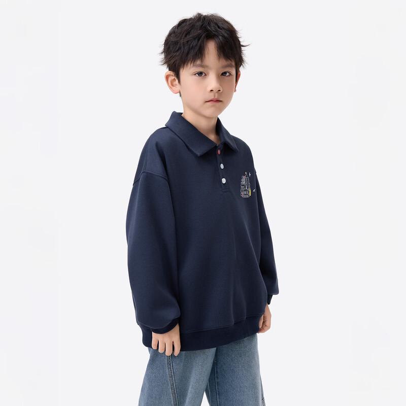 Xiaoyinman Boys  Art Print Lapel Sweatshirt 140