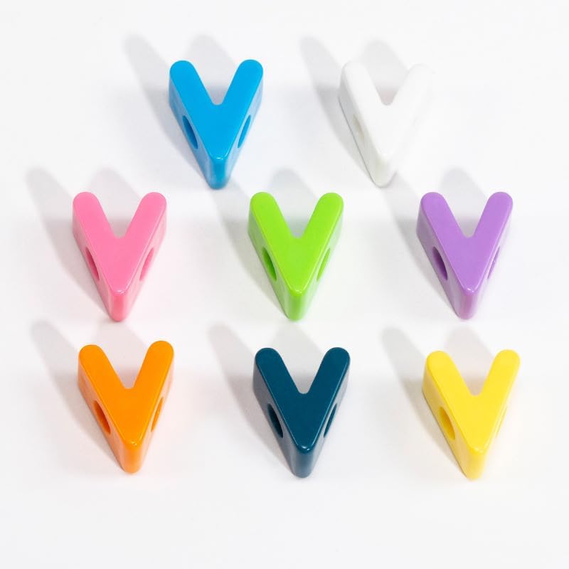 10PCS Colorful 26 Letter Beads 20mm Loose Beads Big Hole DIY Jewelry Making Kit Bracelet keychain for Educators to Learn Letters