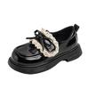 Versatile Girls Leather Shoes 2025 Spring New Kids Casual Shoe Simple Girl Bow Princess Shoes Anti Slip Child Performance Shoe