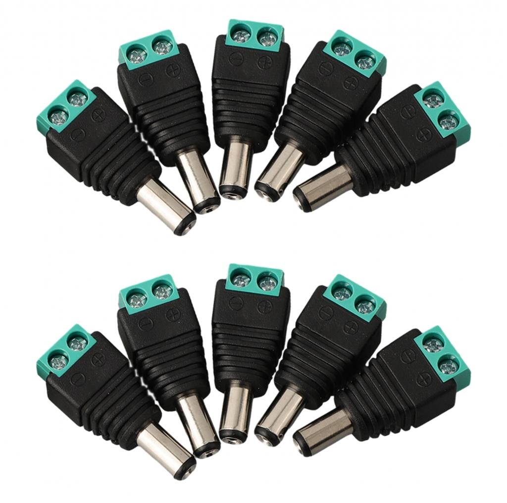 Set of 10 DC Power Connectors 5 5x2 1MM for Surveillance Cameras and LED
