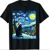 Black Cat Christmas Santa Hat Funny Meowy Cat Men Women T-Shirt