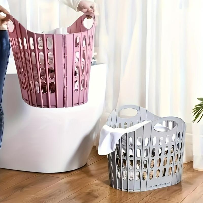 1pc Foldable Laundry Basket with Handle - Portable Clothes Hamper for Dirty Clothes, Multifunctional Storage for Home Use