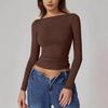 Europäischer & Amerikanischer Stil Rückenfreie Langarm Slim Fit Oberteile - Sexy, Stilvolle Herbst Rundhals T-Shirts für Damen