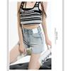 Retro Denim Shorts Women's Summer New High Waist Slimming Slim Fit Small Slimming A- Line Wide-Leg Hot Pants