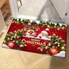 1 Piece Holiday Carpet Santa Claus and Elk Welcome Door Mat 100% Polyester Home Decoration Rug Atmosphere Full Bedroom Carpets