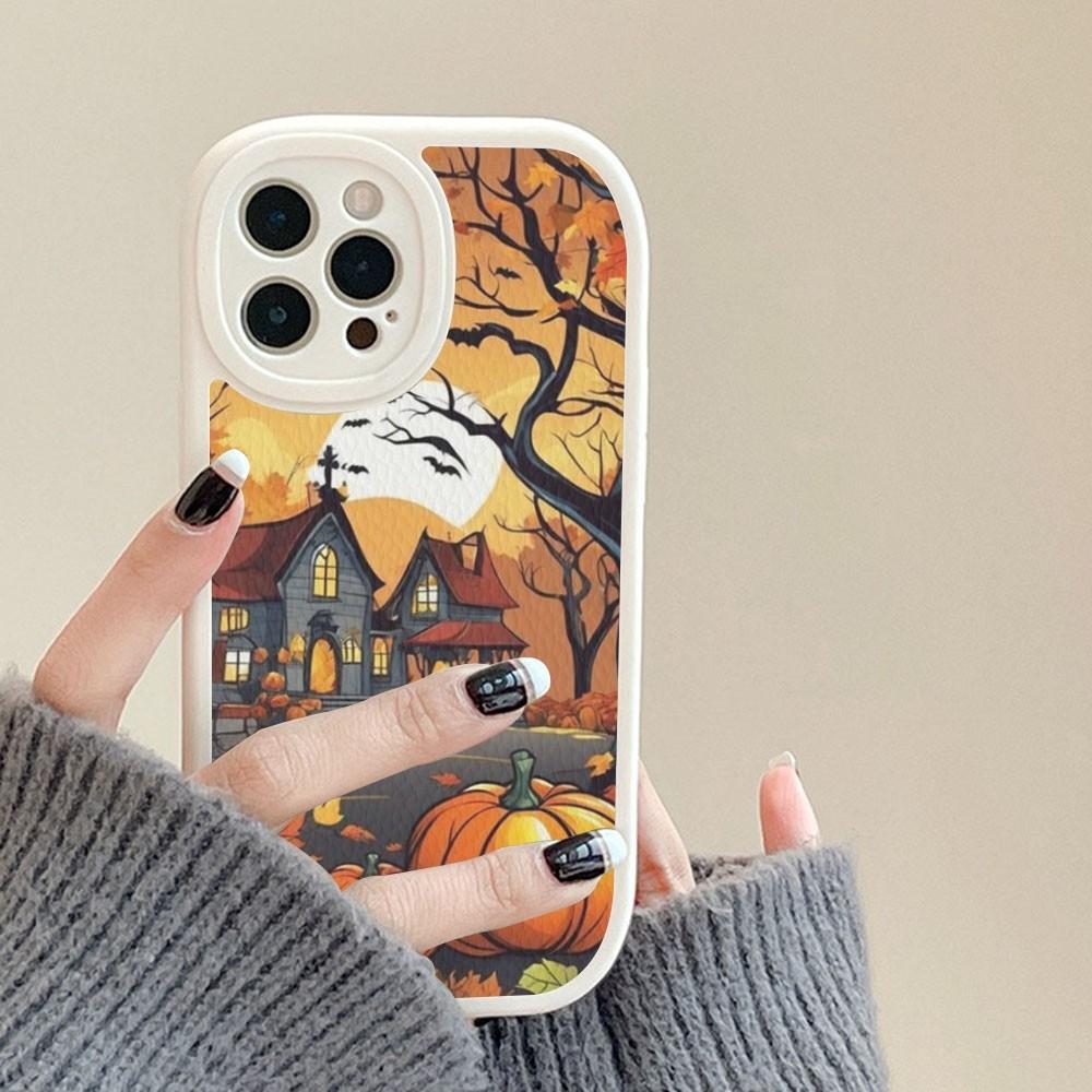 Pumpkin Happy Fall Autumn Phone Case Hard Leather For IPhone 16 15 14 13 12 Mini 11 14 Pro Max Xs X Xr 7 8 Plus Fundas